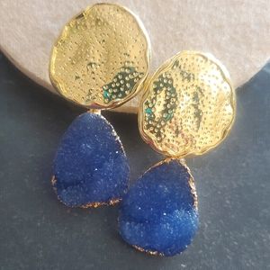 Royal blue drop earrings for women